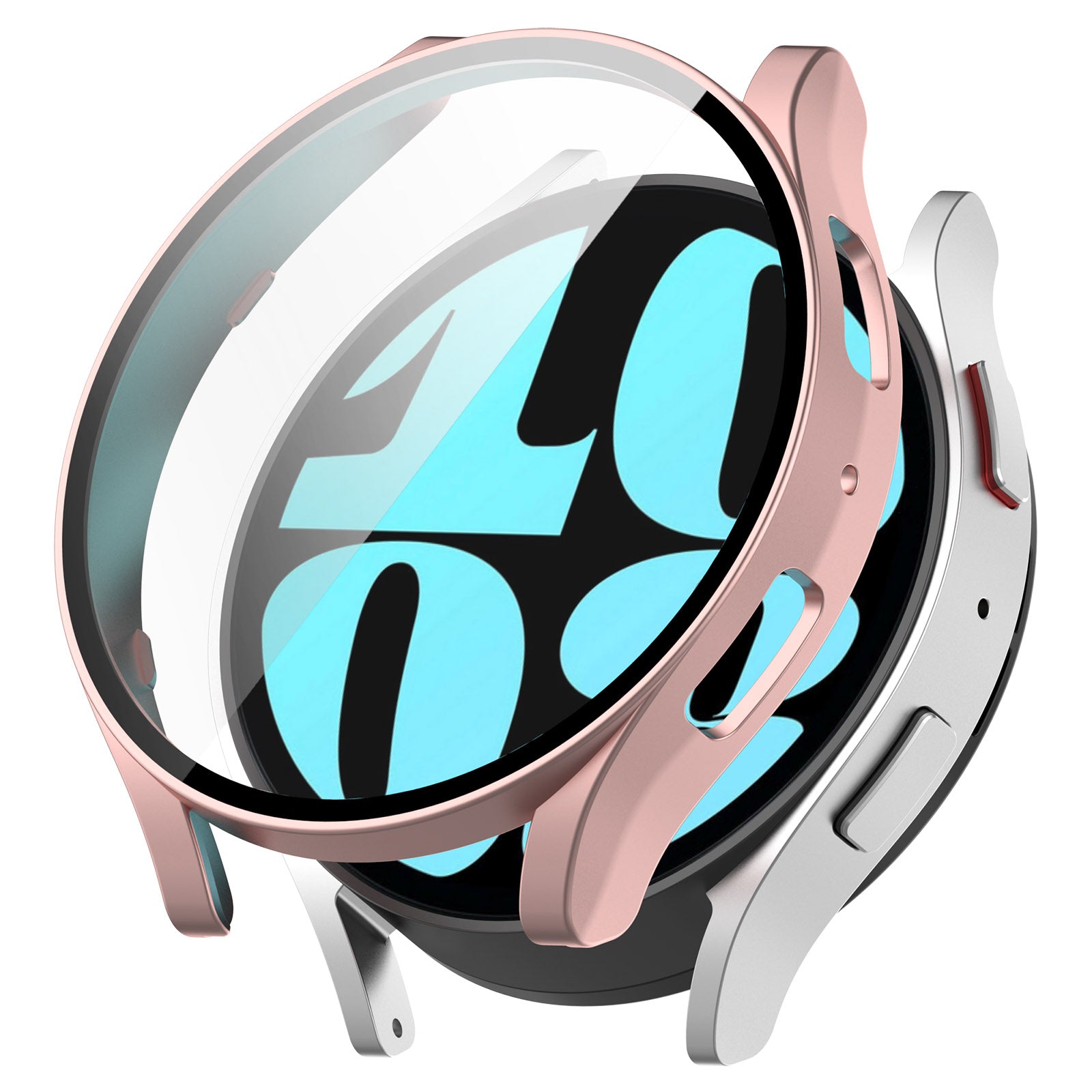 For Samsung Galaxy Watch6 44mm PC Watch Case Protective Frame with Built-in Tempered Glass Film For Samsung Galaxy Watch6 44mm PC Watch Case Protective Frame with Built-in Tempered Glass Film